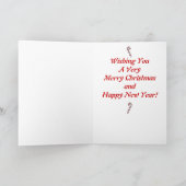 Candy Cane Angel en Cat Christmas Kaart (Binnen)