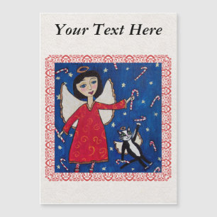 Candy Cane Angel Kat Kerstmis Folk Art
