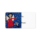 Candy Cane Angels Christmas Gift Label (Voorkant)