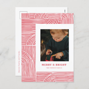 Candy Cane Arches Modern Holiday Photo Briefkaart