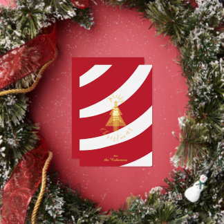 Candy Cane Art Deco Merry Christmas Tree Folie Feestdagenkaart