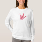 Candy Cane ASL I Love You T-Shirt or Pajama Top (Voorkant)