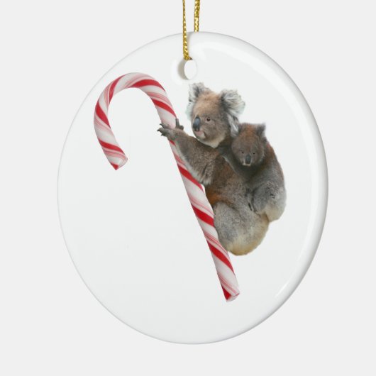 Candy Cane Australian Koala Beren Keramisch Ornament (Links)