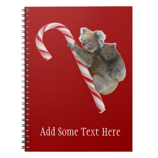 Candy Cane Australian Koala Beren Notitieboek (Voorkant)