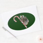 Candy Cane Australian Koala Beren Ovale Sticker (Envelop)