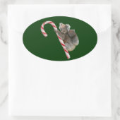 Candy Cane Australian Koala Beren Ovale Sticker (Tas)