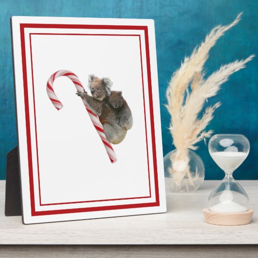 Candy Cane Australian Koala Beren Plaque Fotoplaat (Zijkant)
