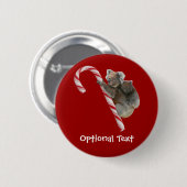 Candy Cane Australian Koala Beren Ronde Button 5,7 Cm (Voorkant /achterkant)