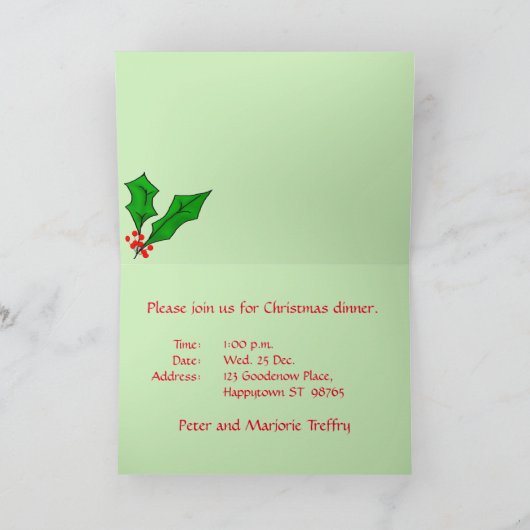 Candy Cane Basics Kerstdiner Uitnodiging (Binnen)