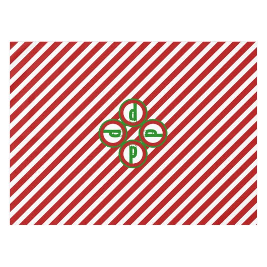 Candy Cane Basics Red/White Tafelkleed (Voorkant (Horizontaal))