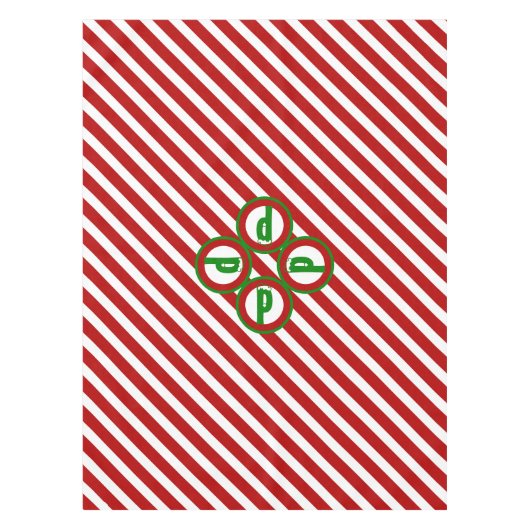Candy Cane Basics Red/White Tafelkleed (Voorkant)