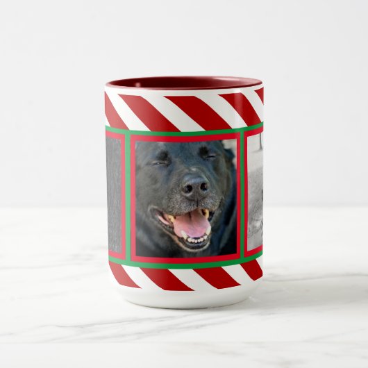 Candy Cane Basics Rood/Wit 3-foto Mok (Midden)