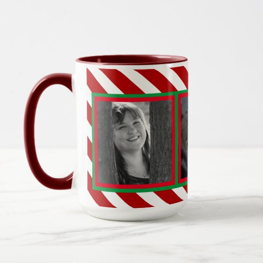 Candy Cane Basics Rood/Wit 3-foto Mok (Links)