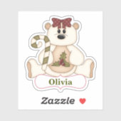 Candy Cane Beer kerstcontour Sticker (Vel)