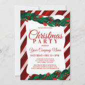 Candy Cane Berry Leaves Corporate Kersti Invita Kaart (Voorkant)