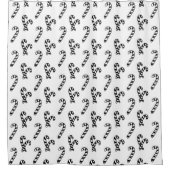 Candy Cane Black en White Pattern Douchegordijn (Voorkant)
