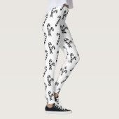 Candy Cane Black en White Pattern Leggings (Rechts)