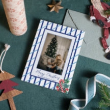 Candy Cane & Blauwe Strepen | Kerst Familie Foto