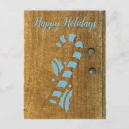 Candy Cane Blue Kerstfeestay Greep Feestdagenkaart