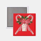 Candy Cane Boeket Kerstwensen Magneet (Voorkant / Achterkant)