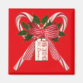 Candy Cane Boeket Kerstwensen Magneet (Voorkant)