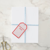 Candy Cane Border Kerst Aangepaste tekst Cadeaulabel (Met Touw)