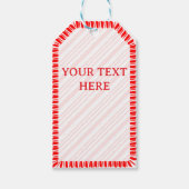 Candy Cane Border Kerst Aangepaste tekst Cadeaulabel (Voorkant)