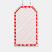 Candy Cane Border Kerst Aangepaste tekst Cadeaulabel (Achterkant)