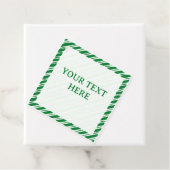 Candy Cane Border Kerst Decor Aangepaste tekst Bedankjes Labels (In situ)