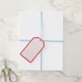 Candy Cane Border Kerstmis Blank Aangepast Cadeaulabel (Met Touw)