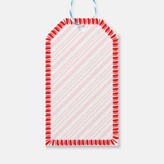 Candy Cane Border Kerstmis Blank Aangepast Cadeaulabel (Voorkant)