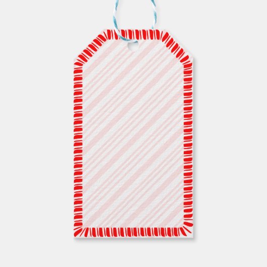 Candy Cane Border Kerstmis Blank Aangepast Cadeaulabel (Achterkant)