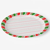 Candy Cane Border Kerstmis Blank Aangepast Papieren Bordje (Gekanteld)