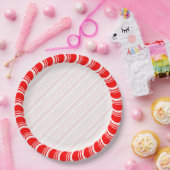 Candy Cane Border Kerstmis Blank Aangepast Papieren Bordje (Feest)