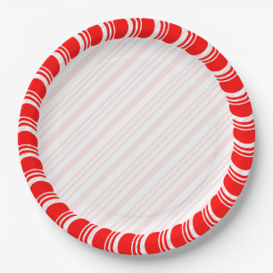 Candy Cane Border Kerstmis Blank Aangepast Papieren Bordje