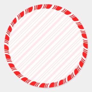 Candy Cane Border Kerstmis Blank Aangepast Ronde Sticker