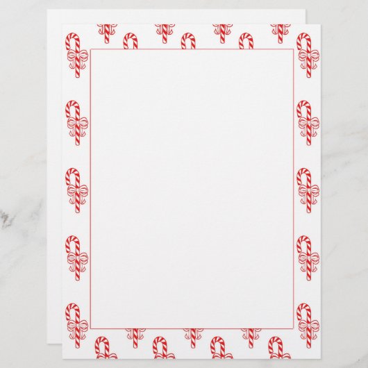 Candy Cane Border Letterhead (Voorkant / Achterkant)