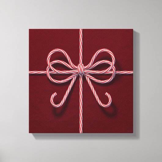 Candy Cane Bow Canvas (Voorkant)