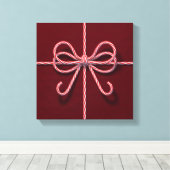 Candy Cane Bow Canvas (Insitu (Houten vloer))