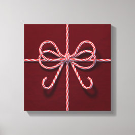 Candy Cane Bow Canvas Afdruk