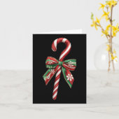 Candy Cane Bow Christmas Peppermint Christmas Cand Kaart (Gele Bloem)