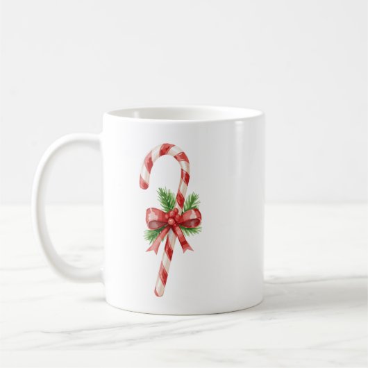 Candy Cane Bow Classic Christmas Koffiemok (Links)