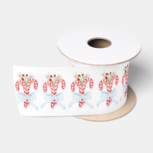 Candy Cane Bow, Kerstmis Satijnen Lint (Spoel)