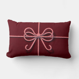 Candy Cane Bow Lumbar Pillow Kussen
