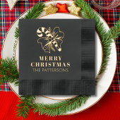 Candy Cane Bow Merry Christmas Gepersonaliseerde n Folie Servetten