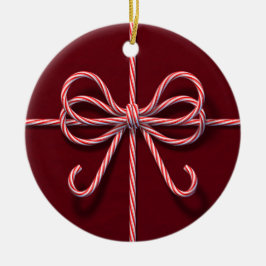 Candy Cane Bow Ornament