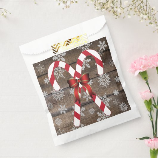 Candy Cane Bow Snowflakes Bedankzakje (Gezegeld)