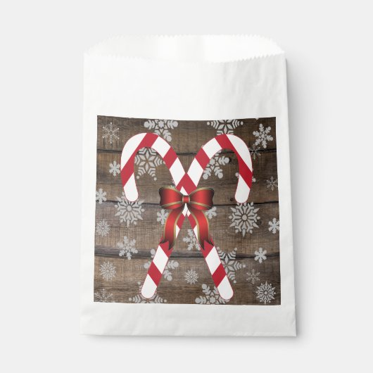 Candy Cane Bow Snowflakes Bedankzakje (Voorkant)