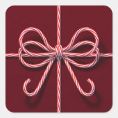 Candy Cane Bow Sticker (Voorkant)