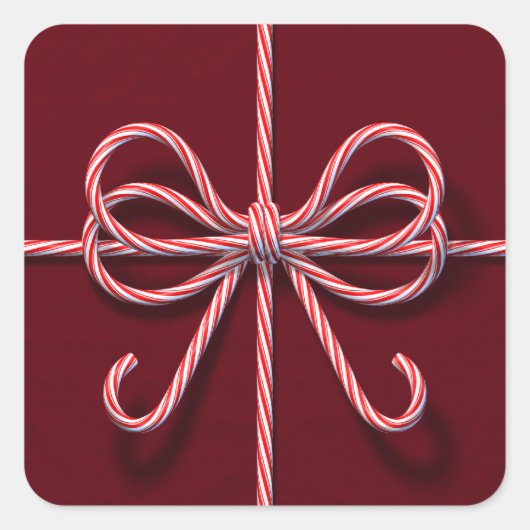 Candy Cane Bow Sticker (Voorkant)